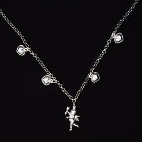 Cupid Archery Angel Heart Pendant Necklace