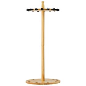 16 Pole Fishing Rod Holder Wood Fishing Rack for Garage Round Floor Stand