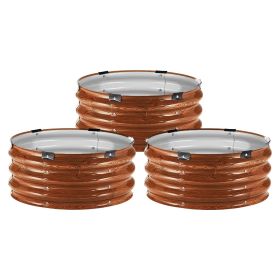 VEVOR 3 Pcs 2x2x1ft Galvanized Raised Garden Bed Kit, Outdoor Metal Round Raised Beds For Gardening Vegetables