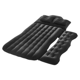Car Air Mattress Inflatable Car Camping Travel Bed Sleeping Pad Built in Pump (Color: Black, Car Mattress with Side Barrier or not: With Side Barrier)