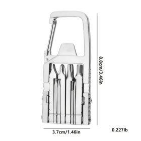 13 In 1 Multi-function Gadgets Stainless Steel Combination Tools, Mobile Phone Holder, Folding Outdoor, Bottle Opener, Screwdriver, Hiking Buckle (Model: 13-in-1 Multi-Tool)