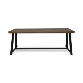 Outdoor Lovewood Dining Table Gray Retro Metal (Color: Grey)